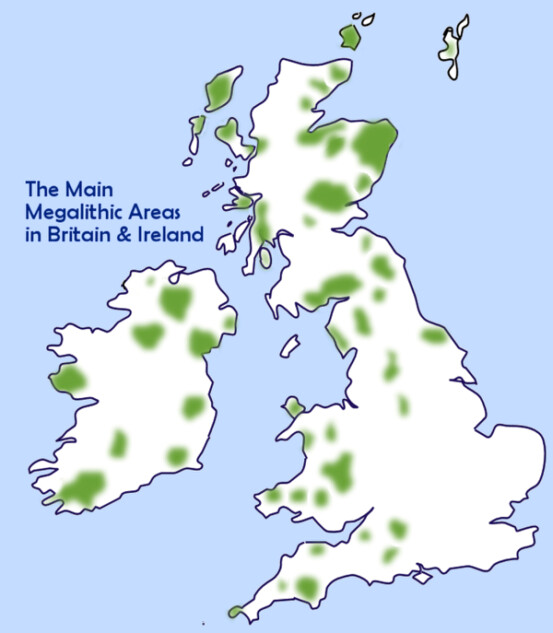 The Main Megalithic Areas of Britain and Ireland
