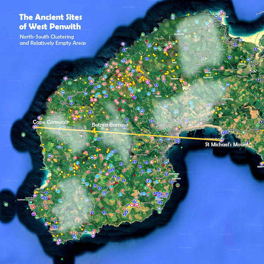 Empty areas and Penwith's two halves
