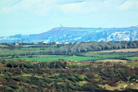 Carn Brea, as seen from the Botrea Barrows