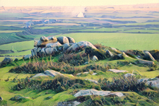 Neolithic longbarrow on Chapel Carn Brea
