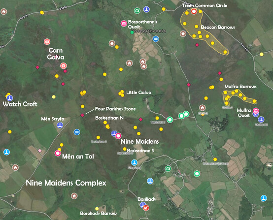 The Nine Maidens stone circle complex