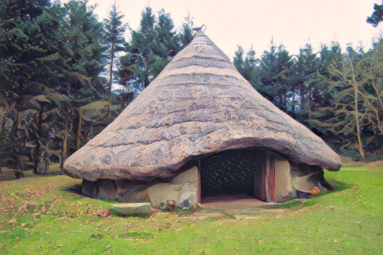 Bodrifty reconstructed iron age roundhut