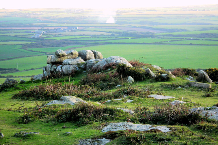 The neolithic longbarrow on Chapel Carn Brea