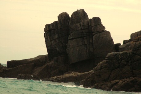 Porthcurno, Cornwall - a Mayan star-watcher (tilt your head to the right)