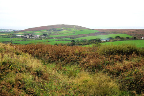 Chapel Carn Brea as seen from Caer Bran