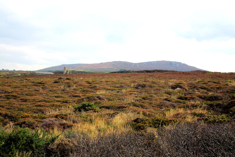 Zennor Hill, right, Sperris Croft, middle, and Trendrine Hill, left, as seen from Carn Naun